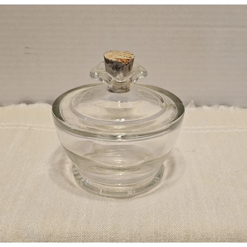 Vintage Clear Designed Glass Decanter Cork Stopper 3.5